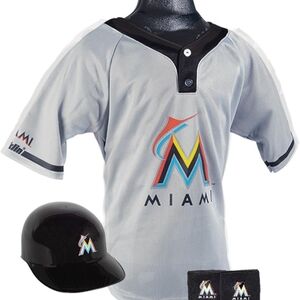 Franklin Sports Miami Marlins Kids Baseball Jersey - Gray